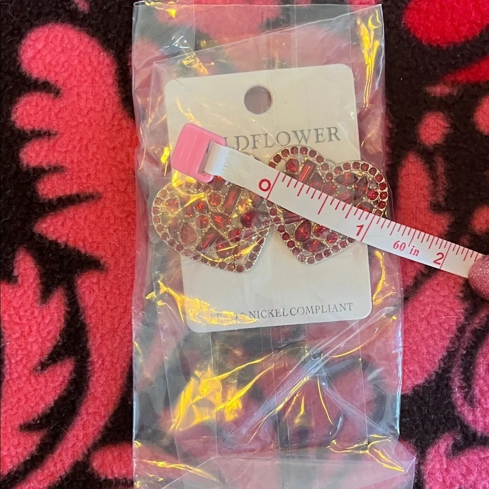 Wildflower Passionate Red Heart Earrings